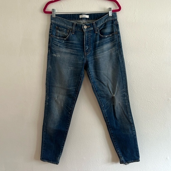 Authentic Moussy Women's Jeans Size 28 Japanese Denim Mid Rise Skinny Med Wash - Picture 1 of 12
